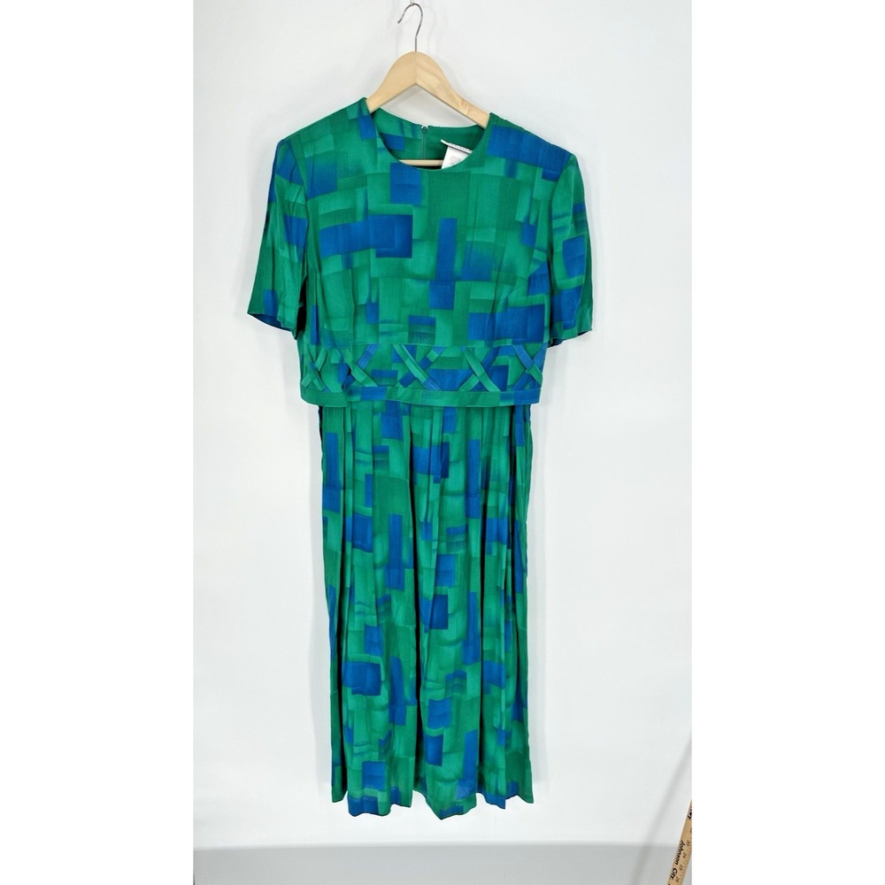 Lady‎ Dorby Womens Plus 14W Dress Multicolor Layered Basket Weave Trim